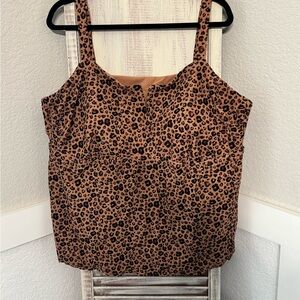 CUTE!! Women's Animal Cheetah Leopard Print Tankini Shade and Shore Size 3X